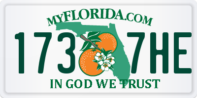 FL license plate 1737HE
