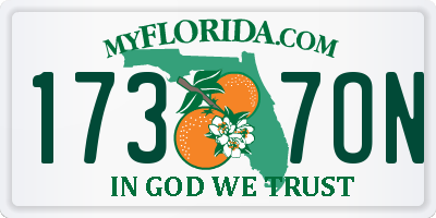 FL license plate 1737ON