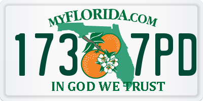 FL license plate 1737PD