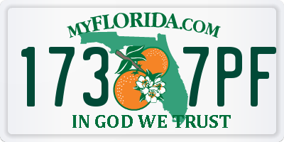 FL license plate 1737PF