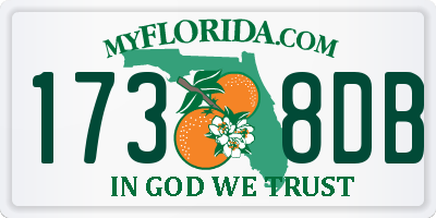 FL license plate 1738DB