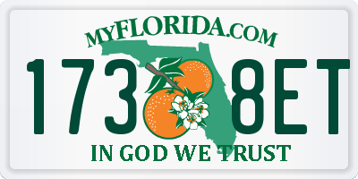 FL license plate 1738ET