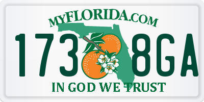 FL license plate 1738GA