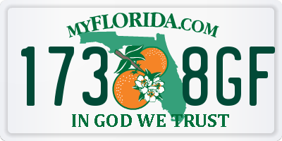 FL license plate 1738GF