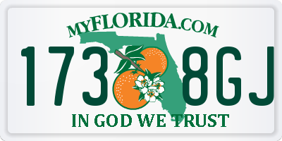 FL license plate 1738GJ