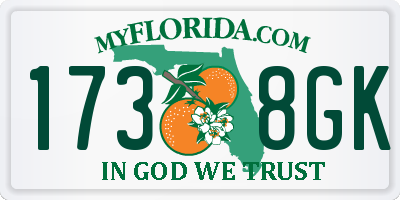FL license plate 1738GK