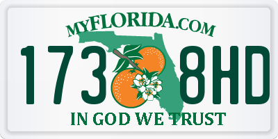 FL license plate 1738HD
