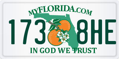 FL license plate 1738HE