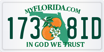 FL license plate 1738ID