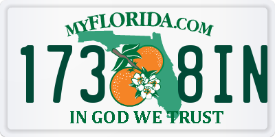 FL license plate 1738IN