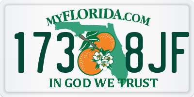 FL license plate 1738JF