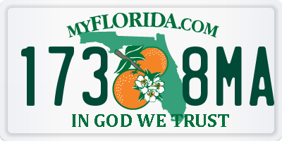 FL license plate 1738MA