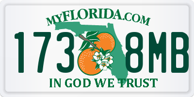 FL license plate 1738MB