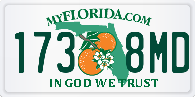 FL license plate 1738MD
