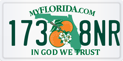 FL license plate 1738NR