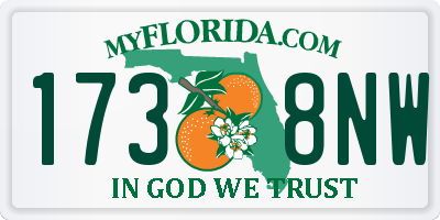 FL license plate 1738NW