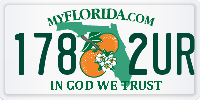 FL license plate 1782UR