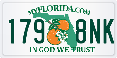 FL license plate 1798NK