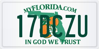 FL license plate 17DCZU