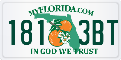 FL license plate 1813BT
