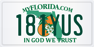 FL license plate 181YUS