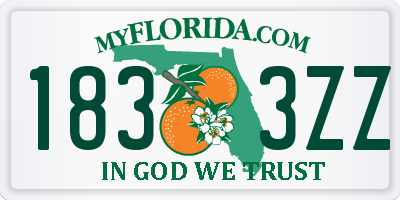 FL license plate 1833ZZ