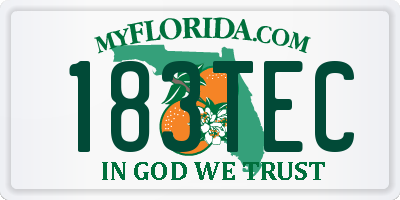 FL license plate 183TEC