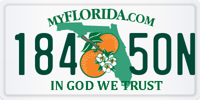 FL license plate 1845ON