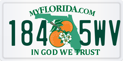 FL license plate 1845WV