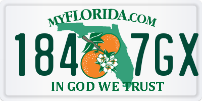 FL license plate 1847GX