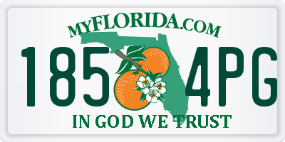 FL license plate 1854PG