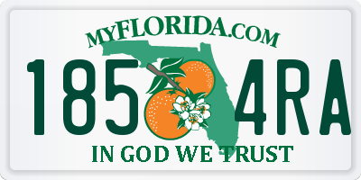 FL license plate 1854RA