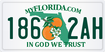 FL license plate 1862AH