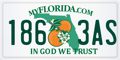 FL license plate 1863AS