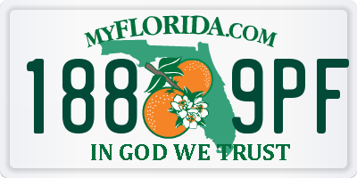 FL license plate 1889PF