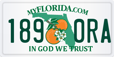FL license plate 1890RA