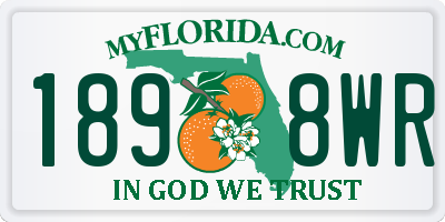 FL license plate 1898WR