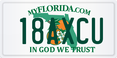 FL license plate 18AXCU