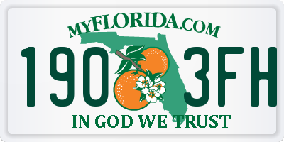 FL license plate 1903FH