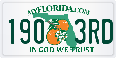 FL license plate 1903RD