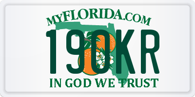 FL license plate 190KR