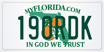 FL license plate 190RDK