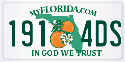 FL license plate 1914DS