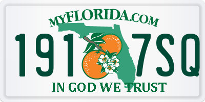 FL license plate 1917SQ