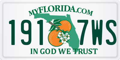 FL license plate 1917WS