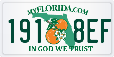 FL license plate 1918EF