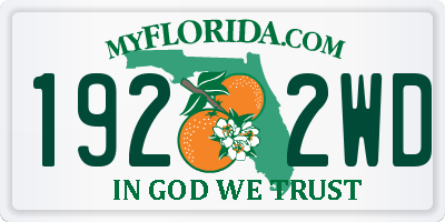 FL license plate 1922WD
