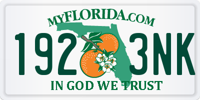 FL license plate 1923NK