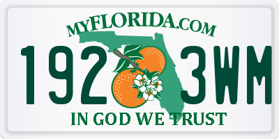 FL license plate 1923WM