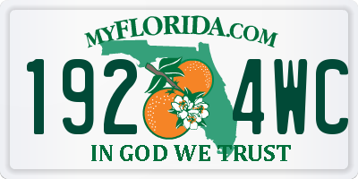 FL license plate 1924WC